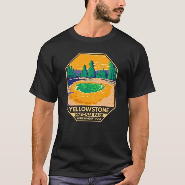 T-shirt Parc national de Yellowstone Matin Glory Pool Rétr (Devant)