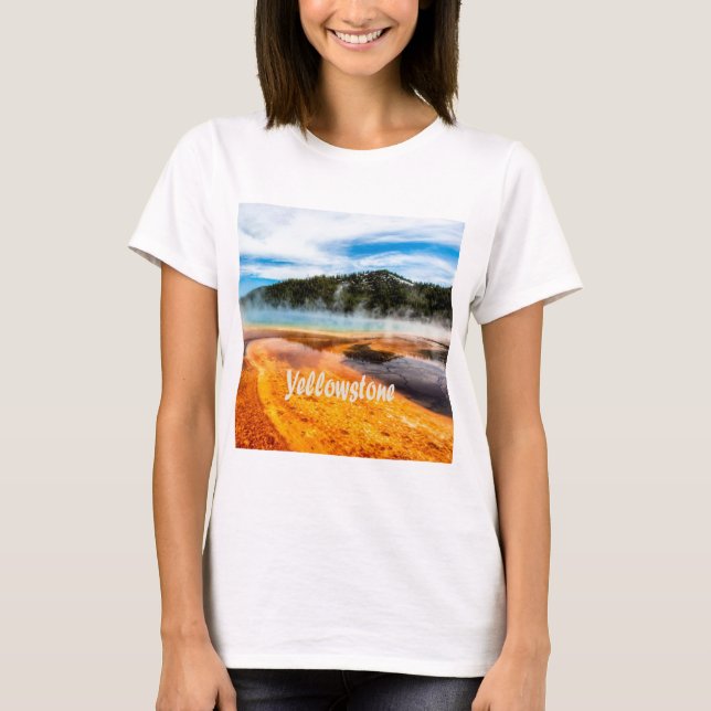 T-shirt Parc national de Yellowstone Montagnes Nature Anim (Devant)