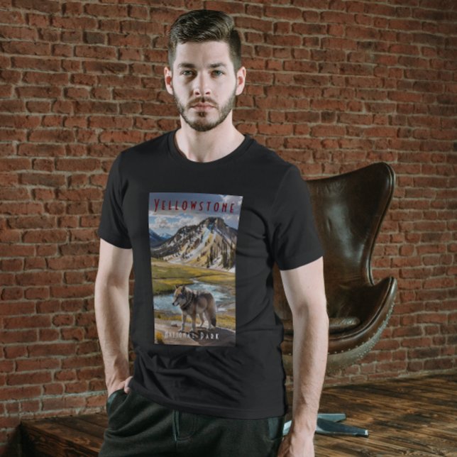 T-shirt Parc national de Yellowstone Montagnes Wolf (Créateur téléchargé)