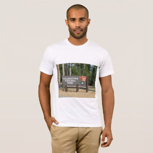 T-shirt Parc national de Yellowstone, panneau, Wyoming, Ét