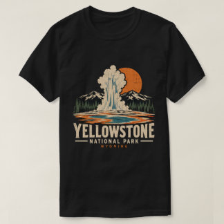 T-shirt Parc national de Yellowstone Retro Geyser Vintage
