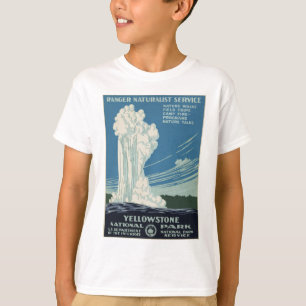 T-shirt Parc national de Yellowstone Vintage Geyser WPA