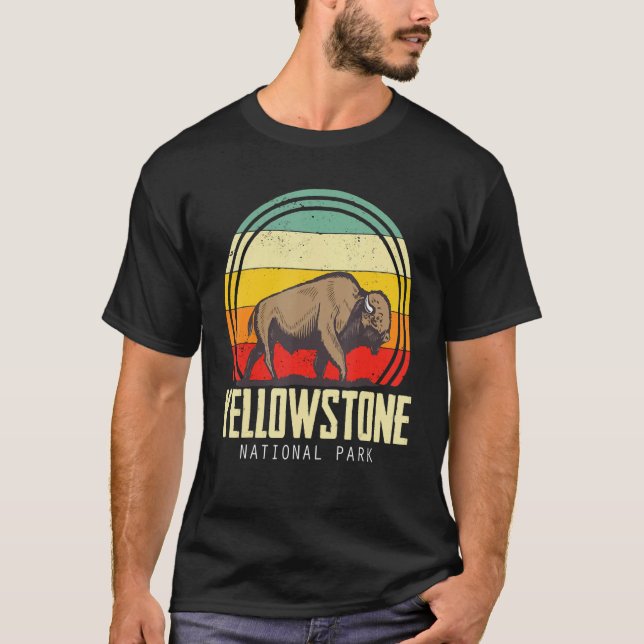 T-shirt Parc national de Yellowstone Wyoming Camping Natur (Devant)