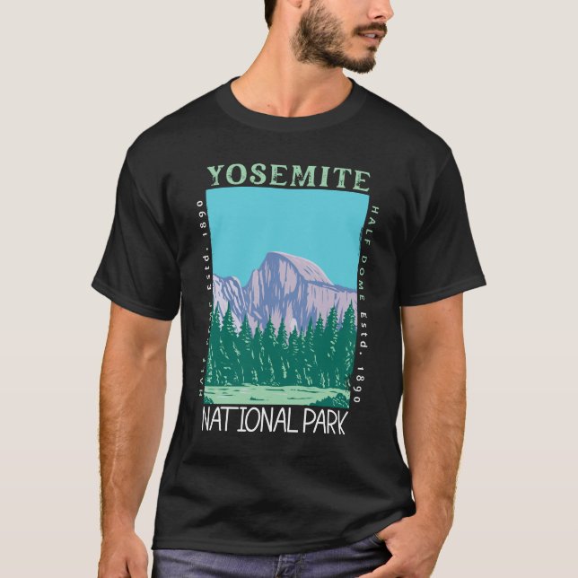 T-shirt Parc national de Yosemite Demi-Dôme Rétro Perdu (Devant)