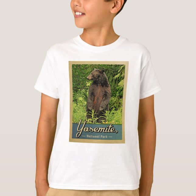 T-shirt Parc national de Yosemite Ours Vintage (Devant)