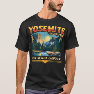 T-shirt Parc national de Yosemite Retro Sierra Nevada Natu