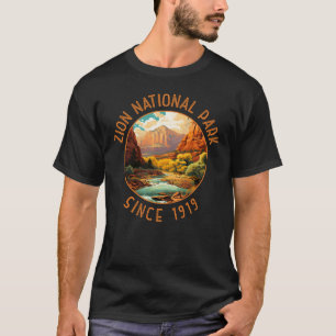 T-shirt Parc national de Zion Cercle en détresse rétro