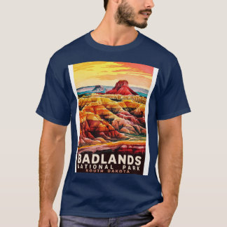 T-shirt Parc national des Badlands Aquarellerie