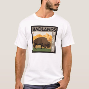 T-shirt Parc national des Badlands   Buffalo