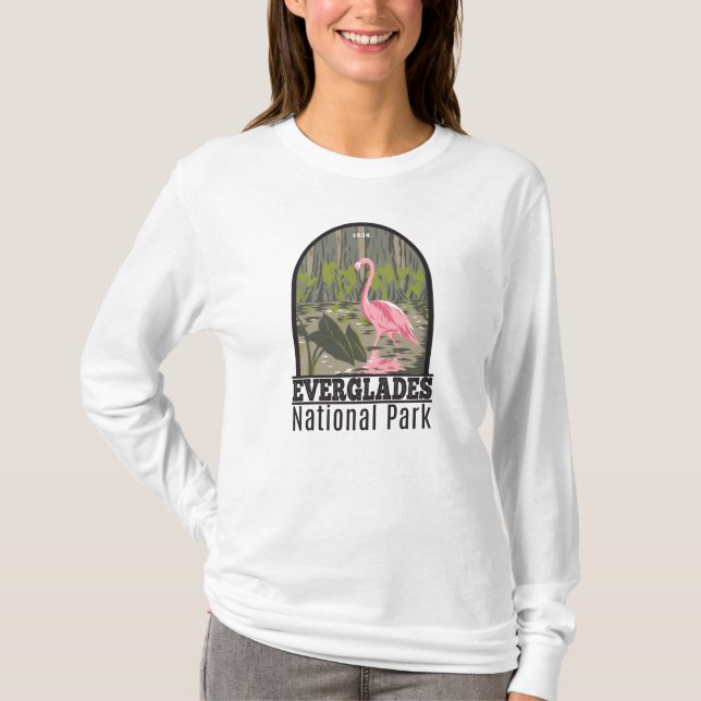 T-shirt Parc national des Everglades Floride Flamant rose  (Devant)