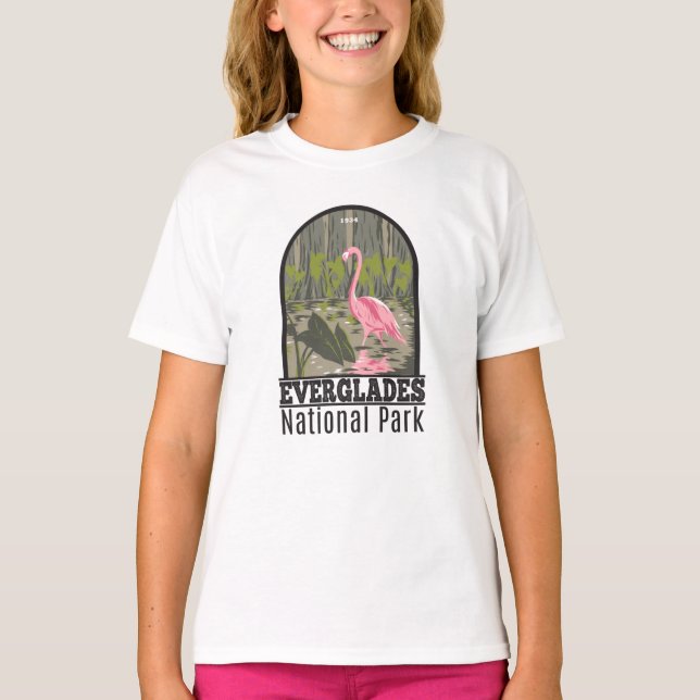 T-shirt Parc national des Everglades Floride Flamant rose  (Devant)