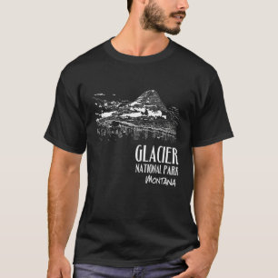 T-shirt Parc national des Glaciers Lac caché Vue sur Monta