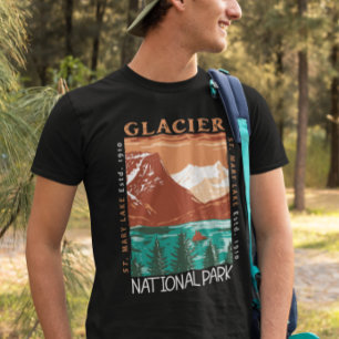 T-shirt Parc national des Glaciers Montana Vintage en détr