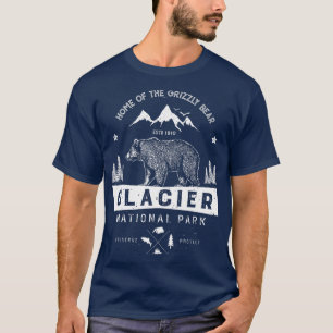 T-shirt Parc national des Glaciers Vintage Montana Ours Ho