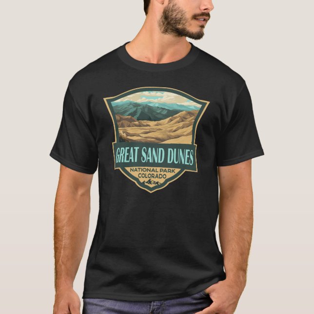 T-shirt Parc national des Great Sand Dunes Illustration Ré (Devant)