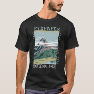 T-shirt Parc national des Pyrénées France Vintage en détre