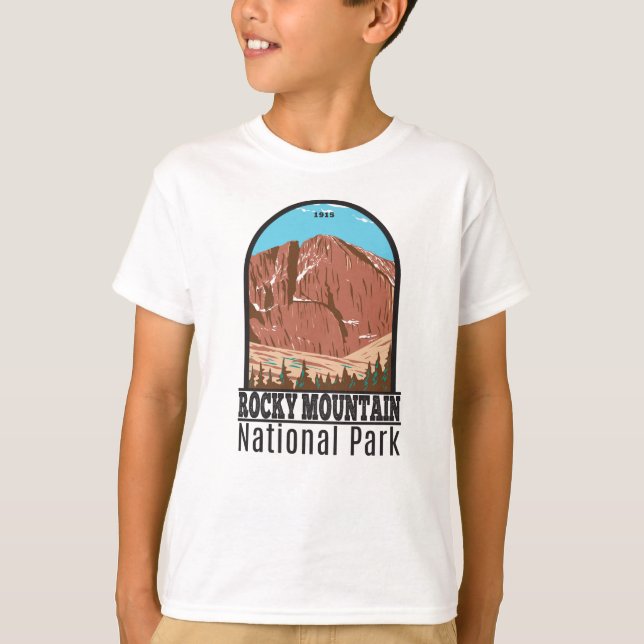 T-shirt Parc national des Rocheuses Colorado Longs Peak (Devant)