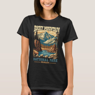 T-shirt Parc national des Rocheuses Vintage Classic Poste