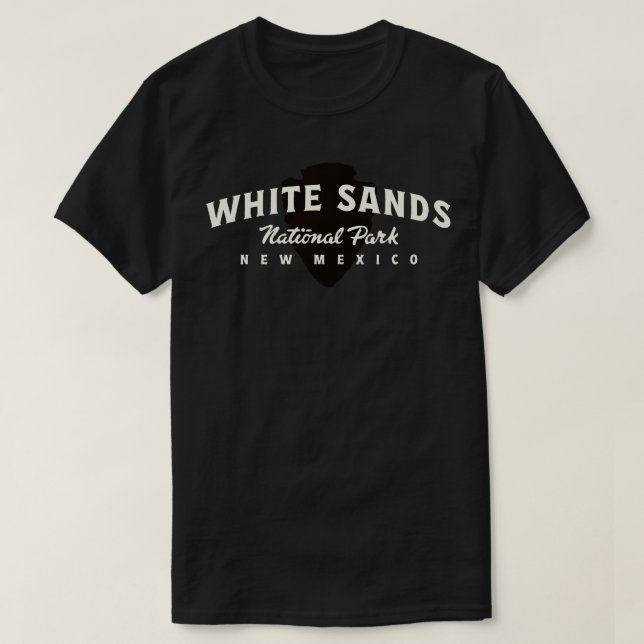 T-shirt Parc National Des Sables Blancs Texte Argé Tan (Design devant)