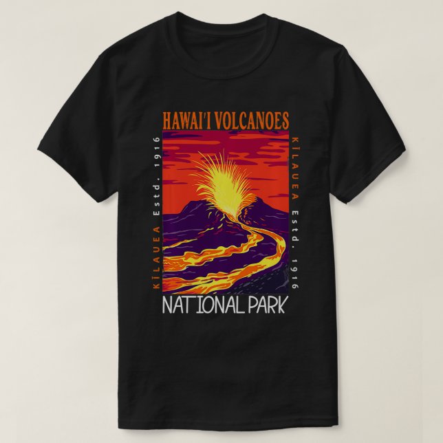 T-shirt Parc national des volcans d'Hawaii Kilauea Volcano (Design devant)