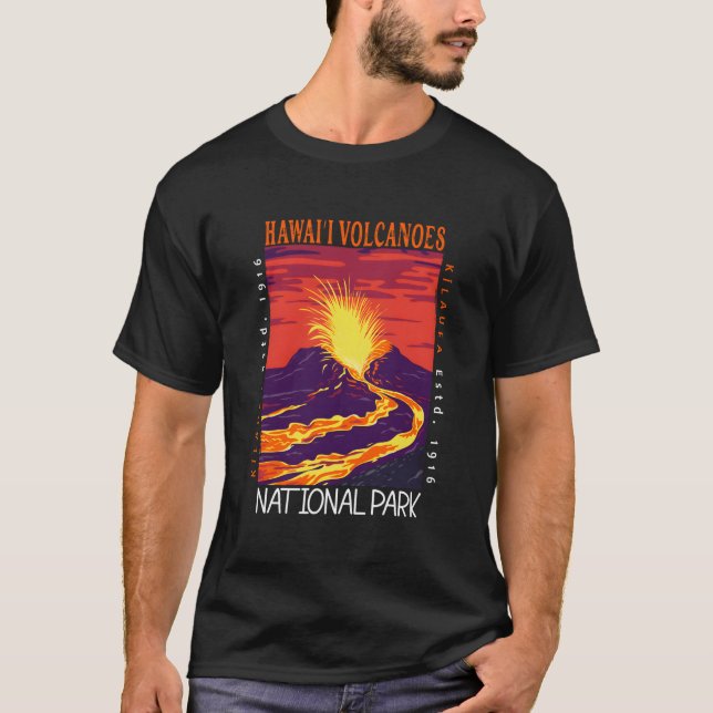T-shirt Parc national des volcans d'Hawaii Kilauea Volcano (Devant)