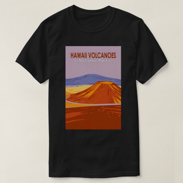 T-shirt Parc national des volcans d'Hawaii Mauna Kea Vinta (Design devant)