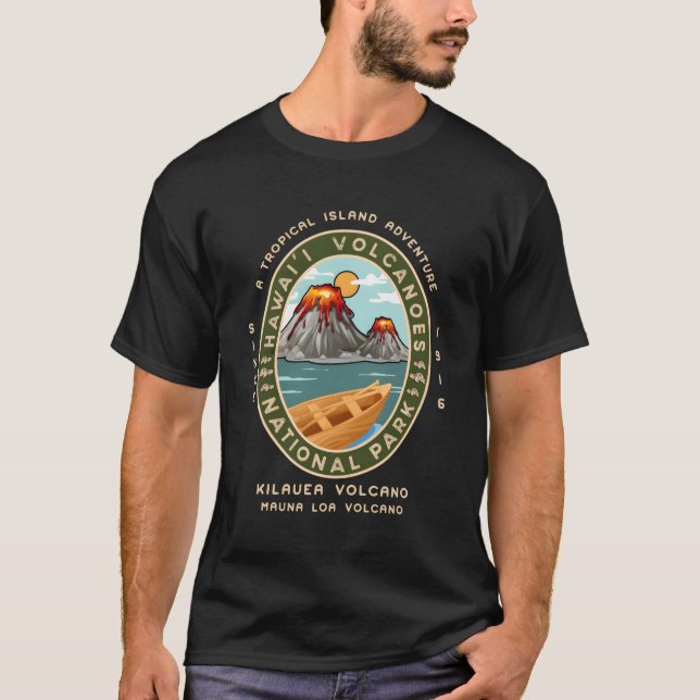 T-shirt Parc national d'Hawaii Volcans Kilauea Mauna Loa (Devant)