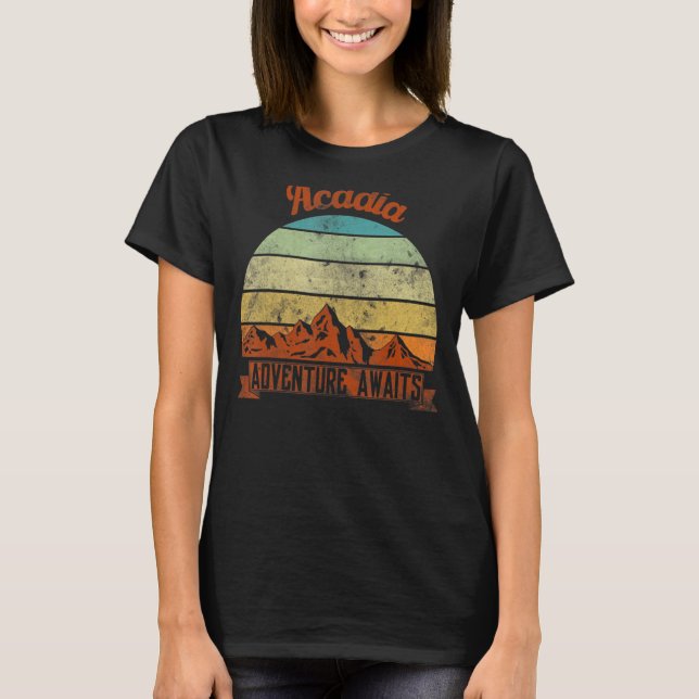 T-shirt Parc national du Canada Rétro Acadia Mountain Main (Devant)