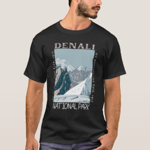 T-shirt Parc national du Denali Alaska Mont Huntington Ret