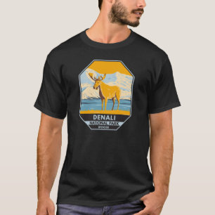 T-shirt Parc national du Denali Alaska Moose Vintage