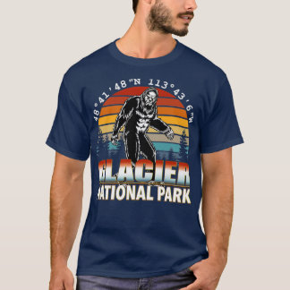 T-shirt Parc national du Glacier Bigfoot avec GPS Emplacem