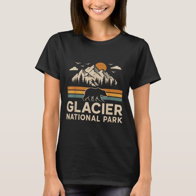 T-shirt Parc national du Glacier Montana Randonnée extérie (Devant)