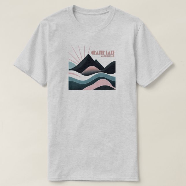 T-shirt Parc national du lac Crater Collines colorées (Design devant)