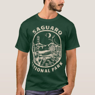 T-shirt Parc national du Saguaro Linocut Désert en détress
