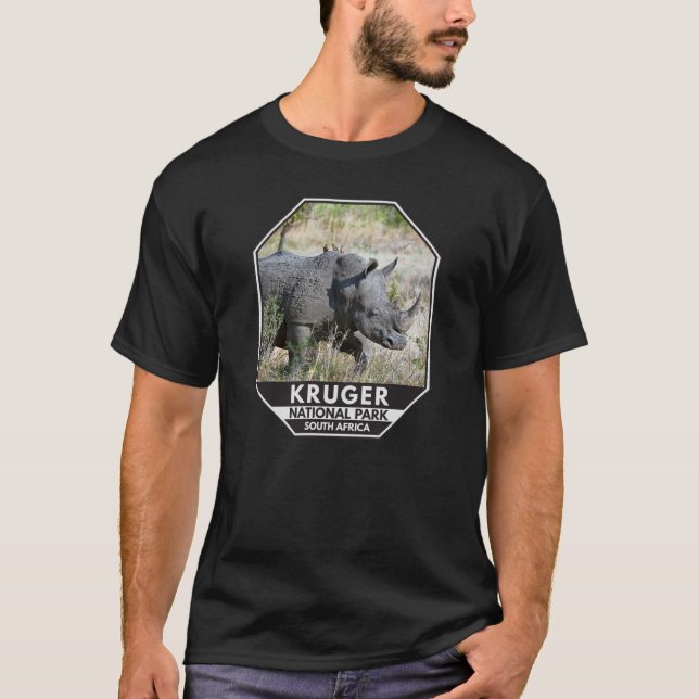 T-shirt Parc national Kruger Afrique du Sud Rhino Aquarell (Devant)