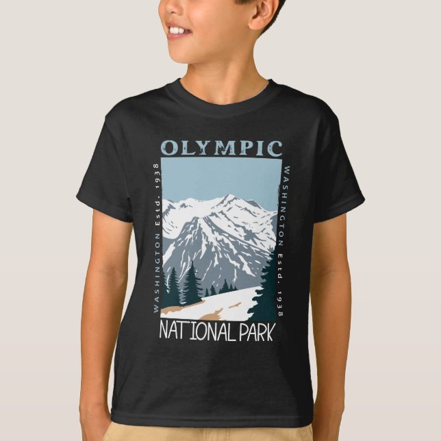 T-shirt Parc National Olympique Washington en détresse (Devant)
