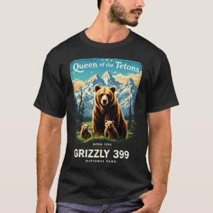 T-shirt Parc National Queen Of The Tetons Grizzly 399