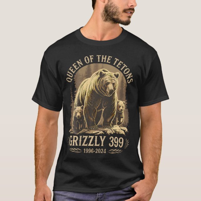 T-shirt Parc National Queen Of The Tetons Grizzly 399 (Pou (Devant)
