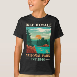 T-shirt Parc national rétro Isle Royale Ét 1940 Randonnée 