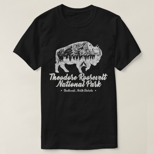 T-shirt Parc national Theodore Roosevelt Amateurs de bison (Design devant)