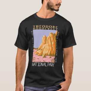 T-shirt Parc national Theodore Roosevelt Rétro perturbé