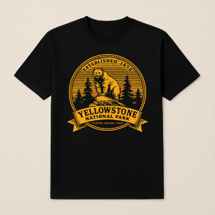 T-shirt Parc national vintage Yellowstone Grizzly Bear