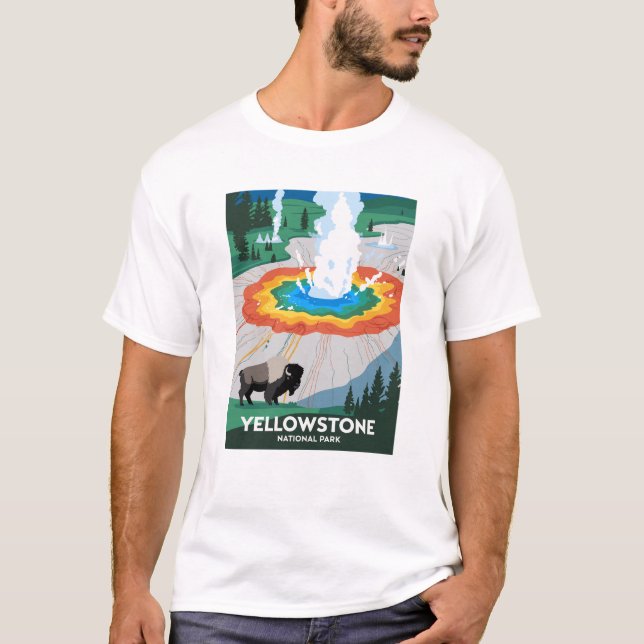 T-shirt Parc national Vivid Yellowstone (Devant)