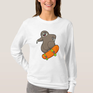 T-shirt Parcelle en skate avec skateboard