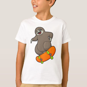T-shirt Parcelle en skate avec skateboard