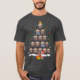 T-shirt Parcelles Arbre de Noël Lumières Jote Santa Hat Lo