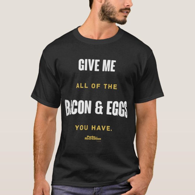T-shirt Parcs et loisirs Bacon et oeufs Ron Swanson (Devant)