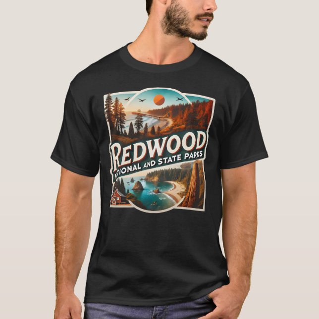 T-shirt Parcs nationaux et d'État de Redwood (Devant)