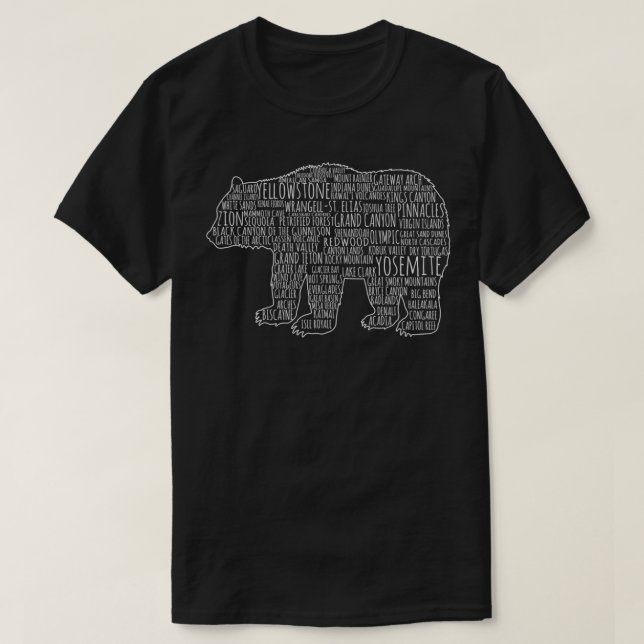 T-shirt Parcs nationaux Tous les 62 Parcs nationaux Amoure (Design devant)
