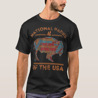 T-shirt Parcs Nationaux Usa Buffalo Voyage Plein Air Rando